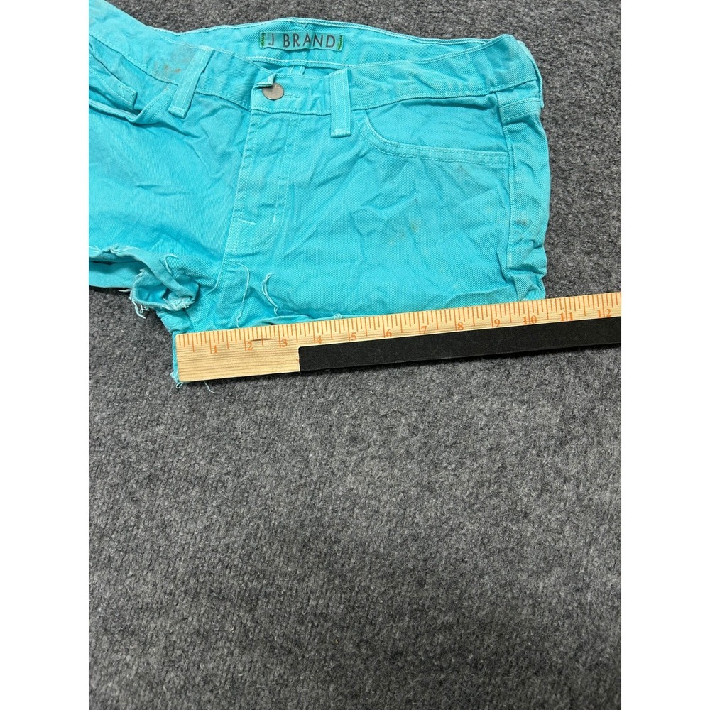 J Brand Shorts Womens Size 27 Turquoise Blue Cut Off Low Rise Denim Summer USA - Picture 2 of 7